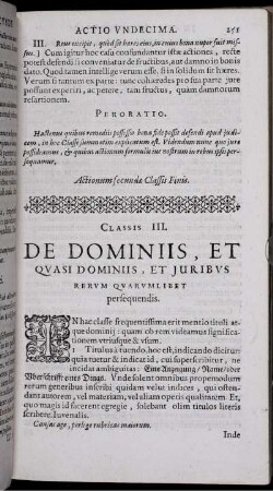 Classis III. De Dominis, Et Quasi Dominis, Et Iuribus Rerum Quarumlibet persequendis