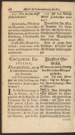 Fünfftes Gespräch. Was nach der Crönung des Römischen Königes geschicht.