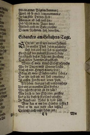 Gedanckem am Gebuhrts-Tage