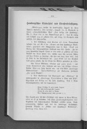 Hamburgisches Kinderspiel und Straßenbelustigung.