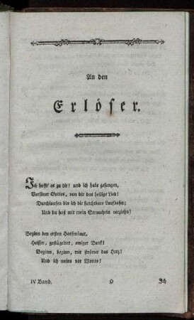 An den Erlöser.