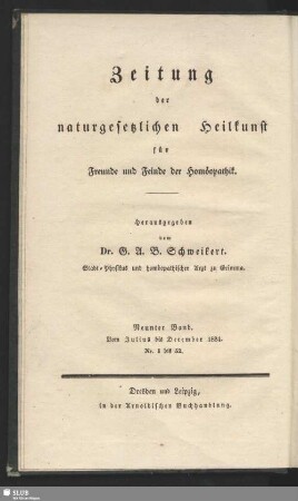 9.1834: Zeitung der homöopathischen Heilkunst für Ärzte und Nichtärzte