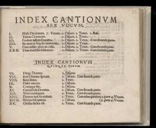 Index Cantionum