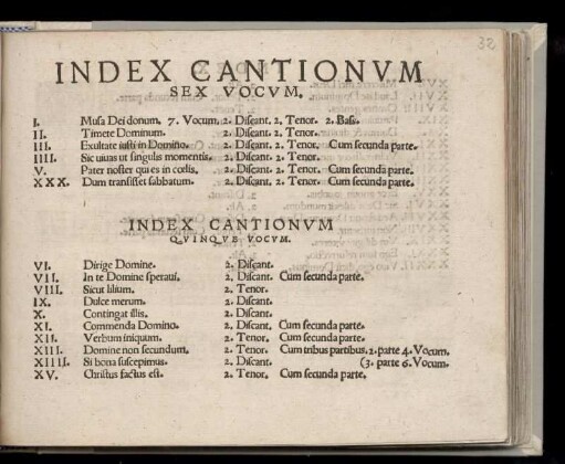 Index Cantionum