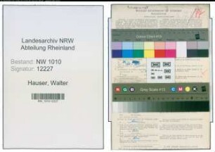 Entnazifizierung Walter Hauser , geb. 30.08.1891 (Vertreter)