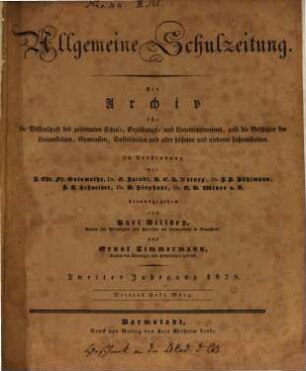 Allgemeine Schulzeitung, 2. 1825