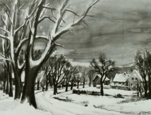 Märkische Dorfstraße im Winter
