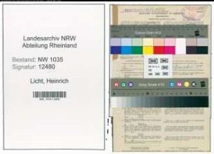 Entnazifizierung Heinrich Licht , geb. 20.11.1883 (Steiger)