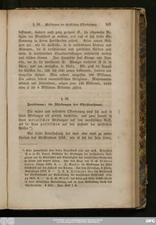 §. 38. Fortsetzung: die Wirkungen des Christenthums.