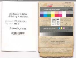 Entnazifizierung Franz Schoenen, geb. 07.02.1895 (Bahnamtmann)