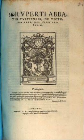 Ruperti Abbatis Tuitiensis, De Victoria Verbi Dei, Libri Tredecim