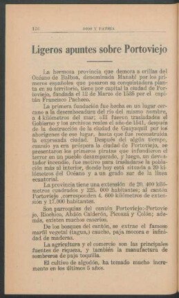 Ligeros apuntes sobre Portoviejo