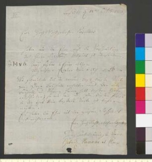 Brief von Ramann, Gebrüder an Goethe, Johann Wolfgang von