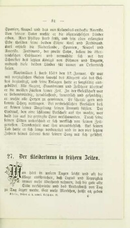 27. Der Kleiderluxus in frühern Zeiten