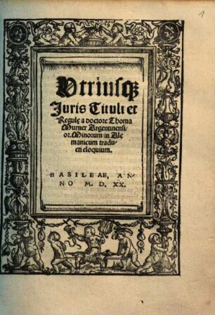 Vtriusq[ue] Juris Tituli et Regulę