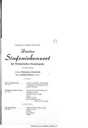 Zweites Sinfoniekonzert