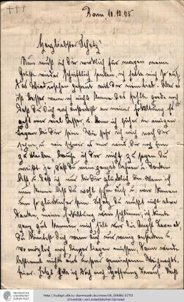 Brief vom 10.12.1905