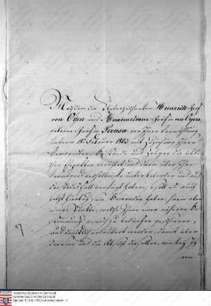 Testament des Grafen Heinrich v. Oyen und der Maximiliane Gräfin v. Oyen