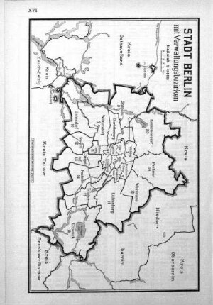 Karte: Stadt Berlin mit Verwaltungsbezirken