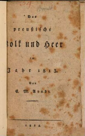 Das preußische Volk und Heer im Jahr 1813