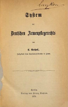 System des deutschen Armenpflegerechts