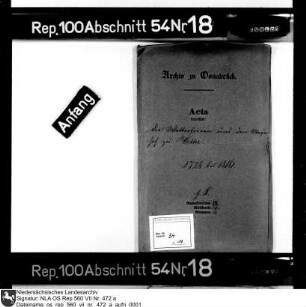 Vorläufig gewährte adlige Freiheit und Exemption des Meierhofes zu Wetter von der Amts- und Gogerichtsjurisdiktion