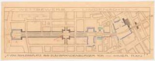 Umgestaltung der Straße Unter den Linden, Berlin: Grundriss 1:4000