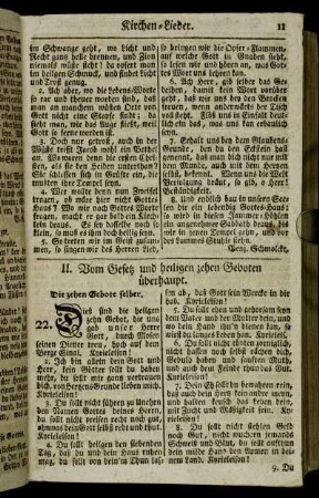 II. Vom Gesetz und heiligen zehen Geboten überhaupt. - III. Vom menschlichen Elend und Verderben.