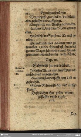 Cap. 111. Schweiß zu vertreiben
