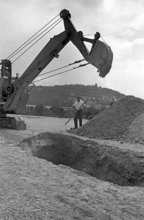 Bau der Umgehungsstraße Durlach.