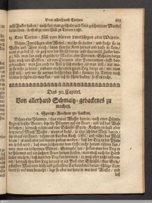 Das 30. Kapitel. Von allerhand Schmaltz- gebackenes zu machen.