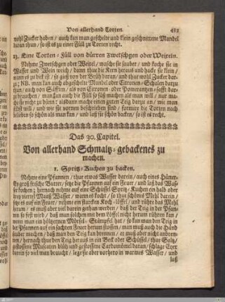 Das 30. Kapitel. Von allerhand Schmaltz- gebackenes zu machen.