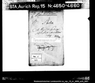 Die dem Haye Gerdes Roskamp und später dem W. Stevens in Emden gestattete Schankwirtschaft auf der Knock