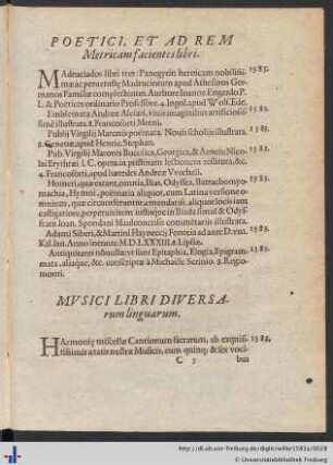 Mvsici Libri Diversarum linguarum.