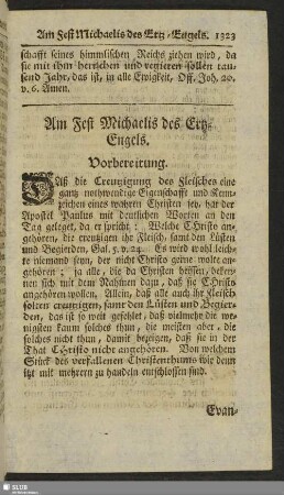 Am Fest Michaelis des Ertz-Engels