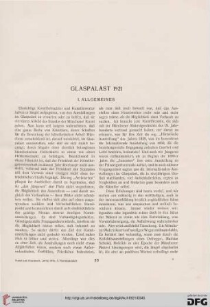 Glaspalast 1921, [1]: allgemeines