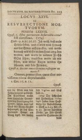 Locus XXVI. De Resurrectione Mortuorum