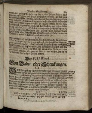 Der VIII. Titul. - Der XIII. Titul.