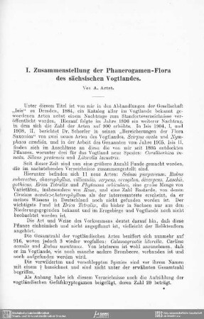 Zusammenstellung der Phanerogamen-Flora des sächsischen Vogtlandes