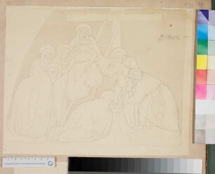 Kreuzabnahme Christis nach dem Fresko von Pietro Lorenzetti in der Unterkirche von San Francesco in Assisi