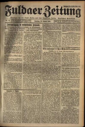 Erste Ausgabe vom Sonntag, den 29. Januar 1928.