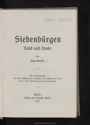 Siebenbürgen : Land und Leute