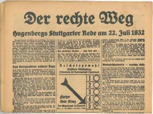 Überregionale Flugblätter der Deutschnationalen Volkspartei zur Reichstagswahl 1932