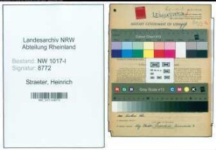 Entnazifizierung Heinrich Straeter , geb. 07.03.1909 (Bauunternehmer)