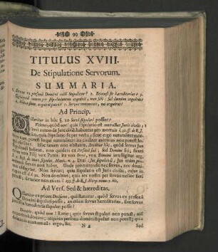 Titulus XVIII. De stipulatione servorum.