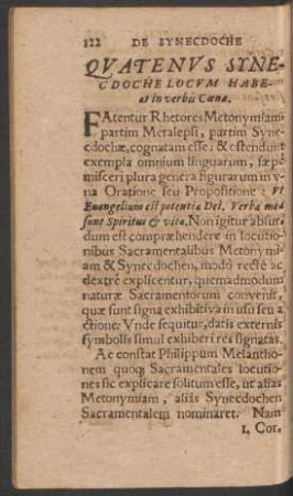 Quatenus Synecdoche Locum Habeat in verbis Coenae.