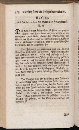Auszug aus dem Memoires des Herrn Feuquieres S. 185.