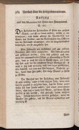 Auszug aus dem Memoires des Herrn Feuquieres S. 185.