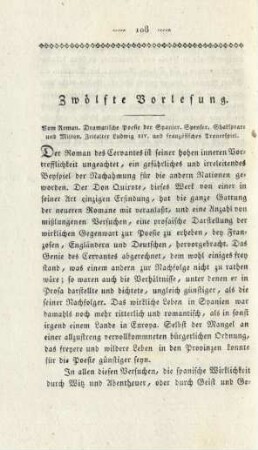 Zwölfte Vorlesung