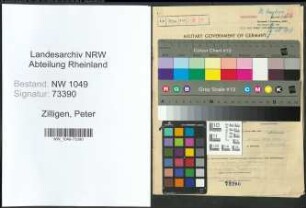 Entnazifizierung Peter Zilligen , geb. 07.09.1896 (Wachtmeister)